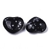 Natural Snowflake Obsidian Heart Love Stone G-N0326-56A-2