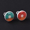 Colorful Acrylic Imitation Food Stud Earrings with Platic Pins EJEW-F293-02E-3