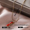 Vintage Retro 304 Stainless Steel Enamel High Heel Shoe Pendant Necklaces for Women TT8983-4-1