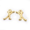 Golden Plated Alloy Letter Pendants PALLOY-J718-01G-X-1