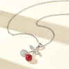 Brass & Cubic Zirconia Pendant Necklaces SA-CBA7E55-03P-01-1