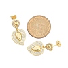 Brass Micro Pave Clear Cubic Zirconia Dangle Stud Earrings for Women EJEW-F352-05G-02-3