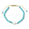 2Pcs 2 Style Natural Howlite & Synthetic Turquoise Braided Bead Bracelets Set BJEW-JB09464-01-3
