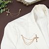 Cross Alloy Rhinestone Lapel Pin Backs JEWB-WH0051-057G-4