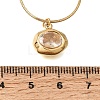 304 Stainless Steel Pave Cubic Zirconia Pendant Necklaces SA-CBADCF0-03G-04-5
