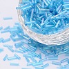 Transparent Colours Rainbow Glass Bugle Beads TSDB6MM163-1