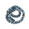 Synthetic Ocean White Jade Round Bead Strands G-M165-8mm-15-5