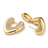 Brass Pave Cubic Zirconia Hoop Earrings for Women EJEW-M258-06G-B-2