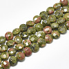 Natural Unakite Beads Strands X-G-S357-F04-1