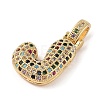 Brass Micro Pave Cubic Zirconia Pendants ZIRC-P121-01G-J-2