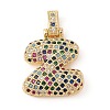 Brass Micro Pave Cubic Zirconia Pendants ZIRC-P121-01G-Z-1
