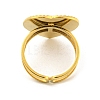 Ion Plating(IP) 304 Stainless Steel Open Cuff Pad Ring Cabochon Settings RJEW-K245-90G-3