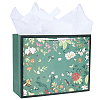 1Pc Flower Printed Paper Gift Bags with Rope Handle ABAG-SP0001-30B-1