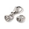 304 Stainless Steel Lobster Claw Clasps and Cord End High Polished STAS-B128-08P-02-2