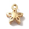 Brass Cubic Zirconia Flower Charms KK-O141-01G-M-3