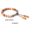 8MM Natural Jade Buddha Prayer Beads Bracelet Men Women WV3915-8-1