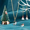 120Pcs 12 Style Light Gold Christmas Theme Alloy Enamel Pendants ENAM-LS0001-55-7