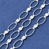 Handmade Brass Pave Clear Cubic Zirconia Oval Link Chains CHC-G027-02S-1