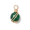 Copper Wire Wrapped Glass Pendants PALLOY-JF03408-2