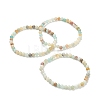 Natural Amazonite Beaded Stretch Bracelets BJEW-D446-A-31-1