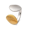 304 Stainless Steel Double Color Cuff Rings RJEW-S635-01GP-N-1