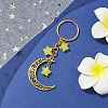 Tibetan Style Alloy Hollow Moon Pendant Keychain KEYC-JKC00690-01-3