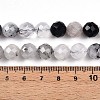 Natural Tourmalinated Quartz Beads Strands G-S345-10mm-30-5