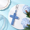 Cross Cotton Threads Pendants Decorations HJEW-TA00398-02-1