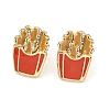 Pizza French Fries Ice Cream Alloy Rhinestone Stud Earrings EJEW-A043-01-3