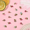 50Pcs 5 Colors Transparent Acrylic & Glass Pendants PALLOY-YW00071-2
