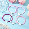 5Pcs 5 Colors Glass Seed Beaded Stretch Bracelet Sets BJEW-MZ00127-1