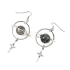 Natural Labradorite & Alloy Pendant Dangle Earrings EJEW-TA00818-01-4