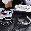 4Pcs 4 Styles Adjustable Gothic PU Leather Alloy Heart Spike Rivet Choker Necklaces for Women NJEW-CL0001-18-4