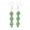 7 Pairs 7 Color Lampwork Evil Eye & Glass Beaded Dangle Earrings EJEW-JE05086-4
