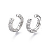 Brass Micro Pave Clear Cubic Zirconia Cuff Earrings EJEW-R114-026P-NF-3