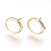 Brass Stud Earring Findings KK-P153-22G-02-NF-1