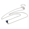Brass Pave Cubic Zirconia Rectangle and Heart Pendant Cable Chain Necklaces KK-CBAB173-04P-01-4