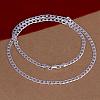 Popular Silver Color Plated Brass Curb Chain Necklaces For Men NJEW-BB12724-24-1