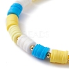 Handmade Disc Polymer Clay Braided Bead Bracelets Set BJEW-TA00043-30