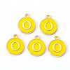 Golden Plated Alloy Enamel Charms X-ENAM-S118-09O-1