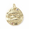 Brass Micro Pave Cubic Zirconia Pendants ZIRC-G157-03E-01G-1