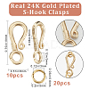 Beebeecraft 10Pcs Brass Hook Clasps KK-BBC0009-90G-2