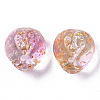 Transparent Spray Painted Glass Beads X-GLAA-R215-01-B03-2