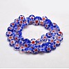 Handmade Millefiori Glass Flat Round Bead Strands LK-P011-12-2
