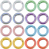 SUNNYCLUE 16Pcs 8 Colors Zinc Alloy Spring Gate Rings FIND-SC0007-32-1