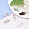 Top Golden Plated Natural & Synthetic Mixed Gemstone Pointed Pendants G-PH0001-05-4