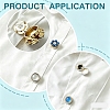 Flat Round Brass Button Covers Settings KK-WH0079-193B-KCG-4