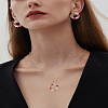 Wreath Alloy Rhinestone Pendant Necklace & Stud Earring Sets SJEW-LP0001-56A-1