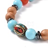 Wooden Braided Bead Bracelets Sets BJEW-JB09066-3