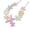 Summer Beach Alloy Colorful Enamel Starfish & Shell Bib Necklaces NJEW-B113-06-2